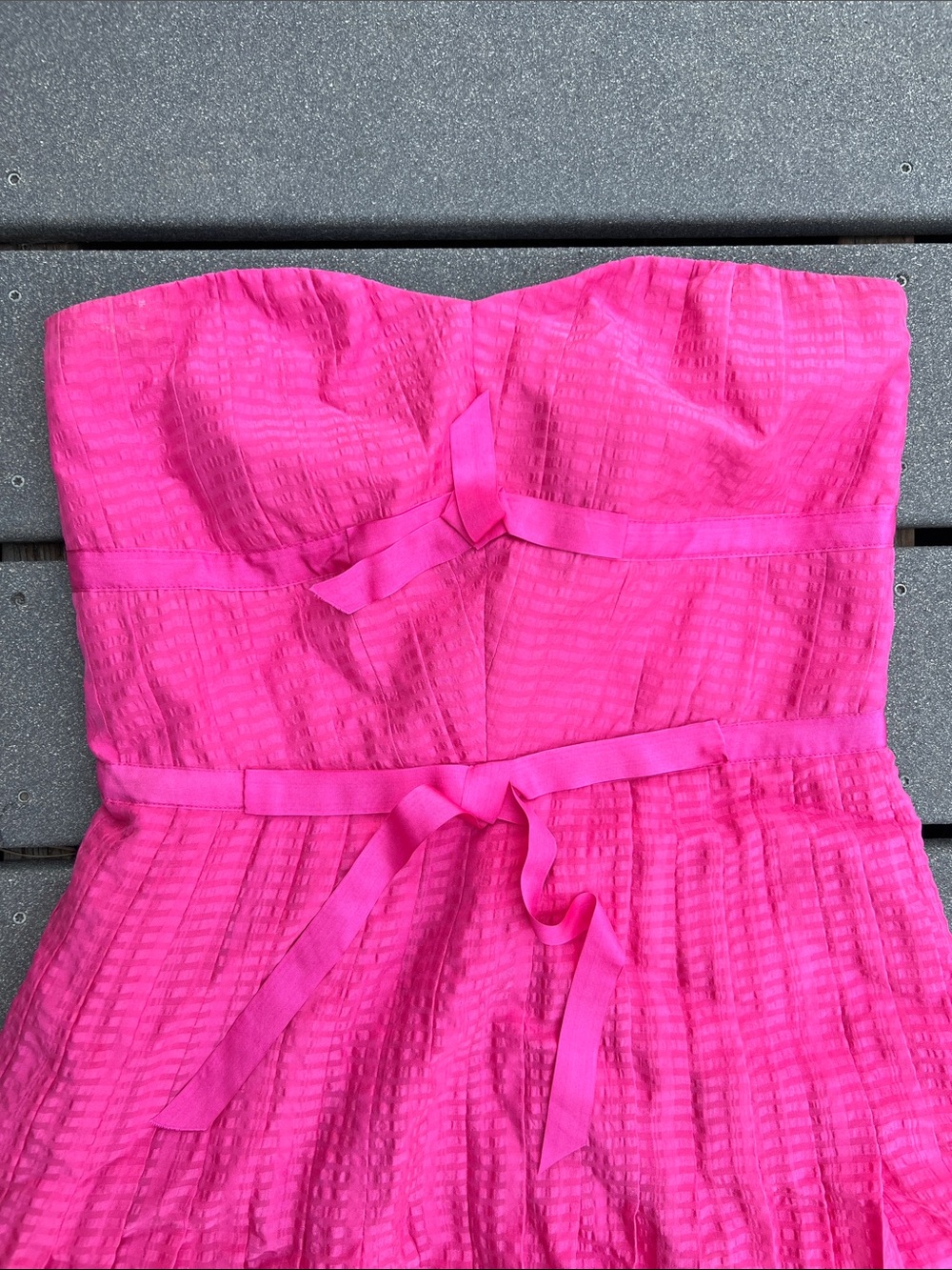 Marc by Marc Jacobs Bright Pink Pleated Strapless Dress - Picture 3 of 5